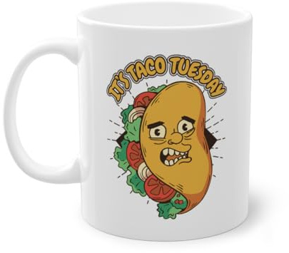 It's Taco Tuesday Al Pastor Taco-Amantes Taco Taza de Café | Taco Duro de condimento Taco Taza Blanco (07624B)
