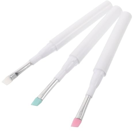 Mikinona 3pcs Silicone Eyebrow Brush with Cap Eyeshadow Applicator Fine Bristles Brow Brush for Eyebrows Tint