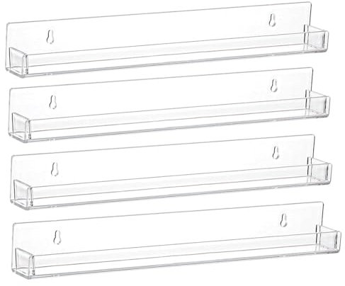 Fegtrtyoa Nagellack-Regal Zur Wandmontage, 4er-Pack, Transparenter Nagellackhalter Aus Acryl mit Herausnehmbarem, Rutschfestem Endeinsatz