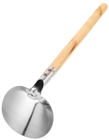 Milisten Espátula Antiadherente de Acero Inoxidable para Voltear Utensilio de Cocina con Mango de Madera Espátula para Plancha Herramienta de Cocina para Saltear y Freír