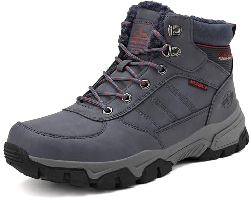 ARRIGO BELLO Botas Hombre Invierno Botines Nieve Antideslizante Piel Cálida Trekking Montaña Outdoor Zapatos Talla 41-46 (A Azul, Talla 44)