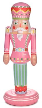FUNBOY Schiaccianoci gonfiabile rosa, altezza 1,5 m, decorazione natalizia per interni ed esterni, decorazione natalizia oversize