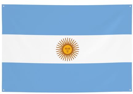 FDGBNM Bandiera argentina vibrante striscione per feste 119,4 x 43,2 cm, resistente ai raggi UV, resistente allo sbiadimento, 4 occhielli, per uso interno ed esterno.