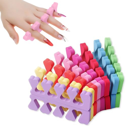 COYUN 20 Paare pfirsichfarbene Zehenteiler, Schwamm Zehenspreizer, Baumwolle, Fingertrenner, Zehenteiler, Nagel- und Zehennagel-Trennpads, geeignet für Nagelkunst, Pediküre, Schmiergel usw