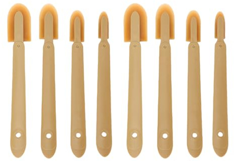 Yinhing 8 Piezas Esparcidor de Espátula Selladora Puntas de PU Reutilizables Herramienta de Acabado de Masilla de Lechada con 4 Tamaños para Cocina Baño Piso Pared Esquinas Ventanas
