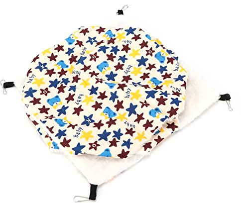 VBESTLIFE 3-lagers Mysig Hängmatta Hängande Ekorre Sovsäck för Hamster Varm Bomullsduk + Plysch 30 X 30 Cm (tecknade stjärnor)