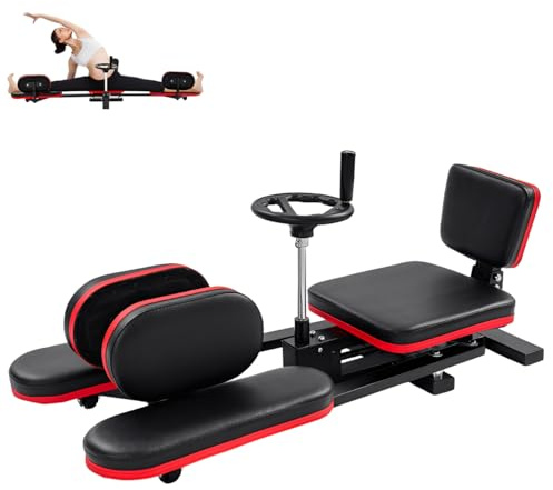 Gamba estensore regolabile 0 – 180°, allenamento per gambe con schienale e imbottitura, macchina per flessibilità, capacità di carico 120 kg per appassionati di yoga, fitness e danza