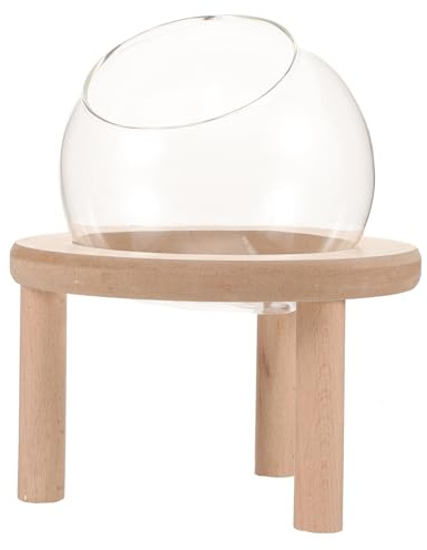 jojofuny Sandbadewanne Leicht und Glatte Oberfläche für Hamster und Meerschweinchen aus Glas mit Holzboden für Gebrauch zu Hause und Kleintierkäfig