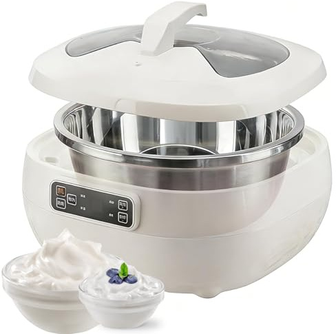 Macchina per lievitare l'impasto elettrica, macchina per la fermentazione del pane da 8 litri con display LCD, scatola di lievitazione con avvio ritardato di 12 ore, per pizza con pane allo yog white