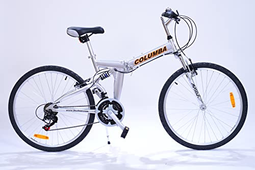 Columba 26 Alloy Folding Bike w. 18 Speed Double Suspension Silver (RJ26A_SLV)