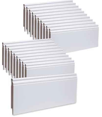 48m Sockelleisten Berliner Profil 150mm All Inclusive Paket Weiß