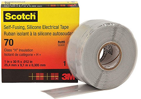 Cinta aislante, 12 Mil, 1 x 30 pies, Gris