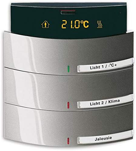 Busch-Jaeger Bedienelement 3/6-fach 6321/38-20 m.IR RTR,Platin Busch-Installationsbus KNX Bussystem-Raumtemperaturregler 4011395201312