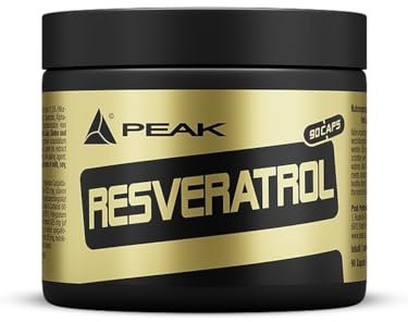 PEAK Resveratrol - 90 Kapseln I 30 Portionen I Wirkstoff des Rotweins mit Synergiesubstraten I OPC Traubenkern-, Grüntee-, Curcumin Extrakt, Quercetin, Alpha Liponsäure