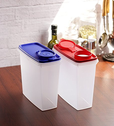 Tupperware MODULAR MATES SUPER CEREAL STORER Set of 2 RED NEW