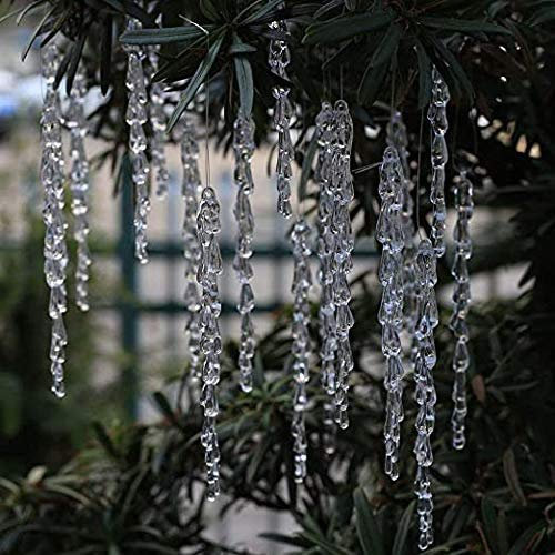 DAHI 25PCS Clear Acrylic icicle Ornaments Christmas Tree Ornaments Acrylic Clear icicles Set for Christmas Tree Decoration(icicle 25)