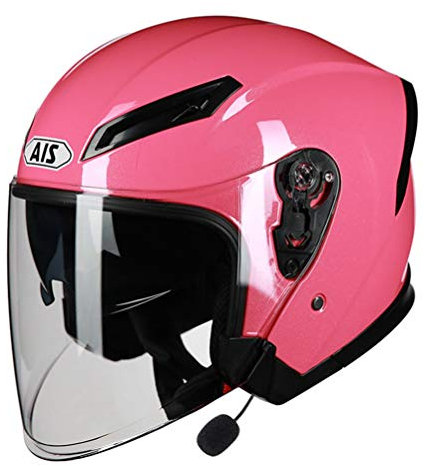 Motesen Jethelme mit Bluetooth mit Visier Motorradfahrer-Roller-Reithelm Motorradhalbhelm