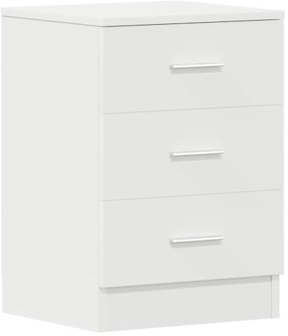 vidaXL Mesita de Noche Madera contrachapada Blanco 38x35x56 cm