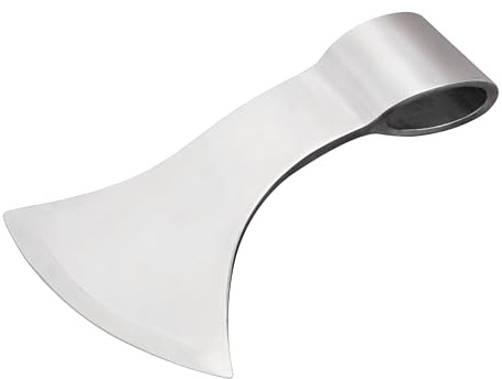 Mythrojan Wikingeraxt Kopf Mittelalterliche Axt mit hochglanzpoliertem Kopf aus Karbonstahl für historische Nachstellungen, Renaissance-Kostüme, LARP, SCA - 18,3 cm, Silber
