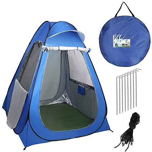 POOPFIY Pop Up Pod Umkleideraum Datenschutz Tent Tragbarer Anti-UV-Funktion im Freien Dressing Zelt Shelter Outdoor Zelte Camping für Outdoor-Camping-Strand,Blau