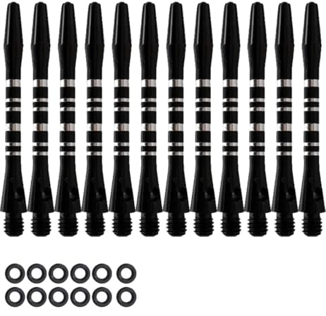 HERZWILD 12 st dart shafts svart dartpilskaft dart gummiring (1212)