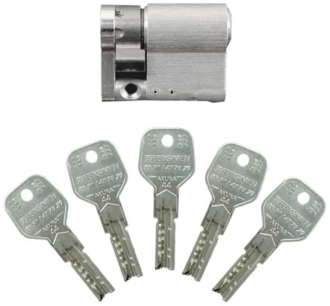 EVVA Akura 44 Halbzylinder 40/10 inkl. 5 Schlüssel | modularer Zylinder mit Kopierschutz Bohrschutz Ziehschutz Pickingschutz | Patentschutz bis 2037 | Sicherungskarte (Einzelschließung)
