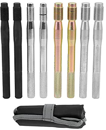 Akozon 8 Stück Radbolzen-Ausrichtungsstift Stahllegierung Ausrichtstift für Radbolzen Radaufhängungsstift Befestigungspositionierungswerkzeuge M14x1,5/1,25 M12x1,5/1,25 für Meisten Autos