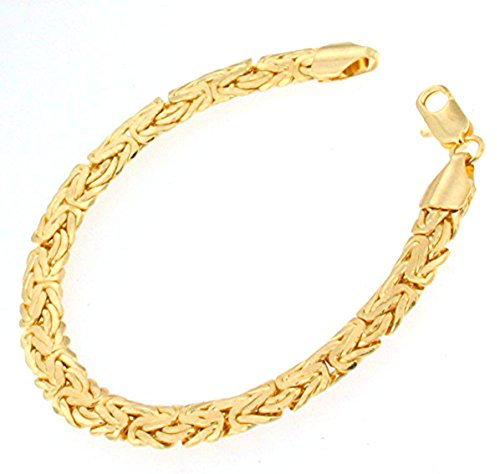 Ovales Königsarmband vergoldet 7 mm Länge 22 cm Armband Herren-Armband Goldarmband Damen Geschenk Schmuck ab Fabrik Italien Tendenze-Italy