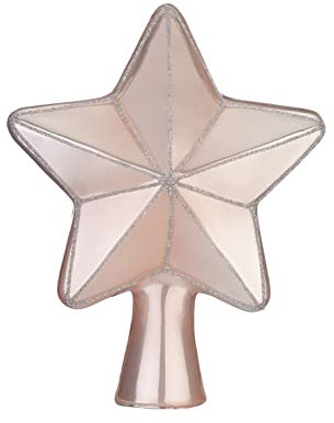 Christbaumspitze Glas 17cm Baumspitze Stern Uni Tannenbaumspitze Hellrosa - Lovely Magnolia