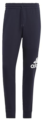 Adidas Uomo Essentials French Terry Tapered Cuff Logo Pants, Legend Ink, L