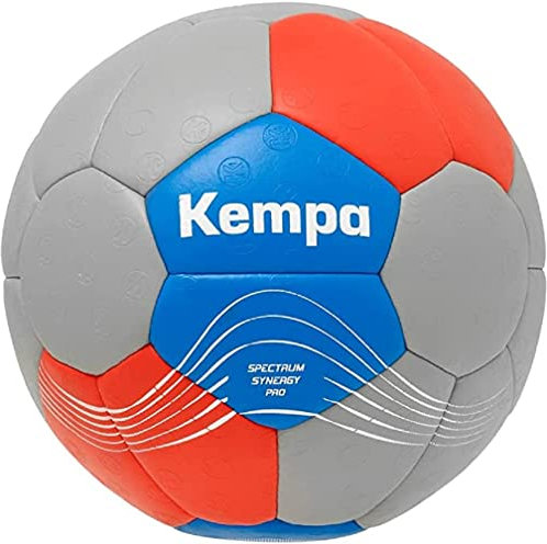 Kempa Spectrum Synergy Pro Handball Spielball und Trainingsball mit einzigartiger 30-Panel-Konstruktion - Ball für Kinder und Erwachsene, cool grau/sweden blau