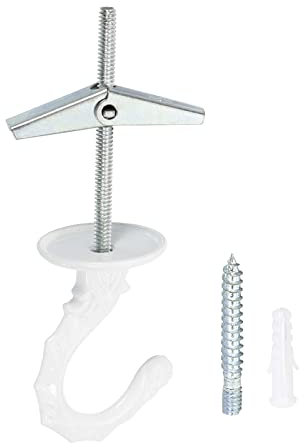 YOKIVE 4 Set Ceiling Hanging Hook, Swivel Hook with Mounting Screws Hanging Plants, Great for Office, Home, Daily Use (White, 2.1x1.3-Inch)
