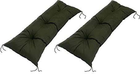 Sitzkissen und Bankauflage 120x40 cm - Palettenkissen Outdoor Wasserdicht - Pallettenpolstern - Hollywoodschaukel Auflage - Gartenstuhlauflagen Hochlehner Auflagen (Set 2) Grun