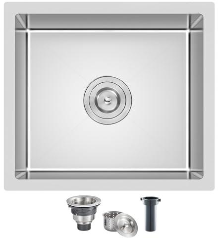 TSIBOMU 18 x 18 Inch Undermount Kitchen Sink, 18 Gauge 304 Stainless Steel