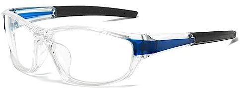 Wraparound full lens Safety Glasses with Readers Sport Magnifying Safety Reading Goggles for Men Women (blue, 2.5, multiplier_x)