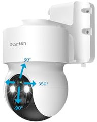 Beafon, Smart Home, Safer 3S Pro, Überwachungskamera Außenbereich, IP65 Schutz gegen Wasser und Staub, steuerbare Outdoor Kamera, weiß, Netzwerk WiFi 2,4G, Android-iOS, Sicherheitskamera mit LED