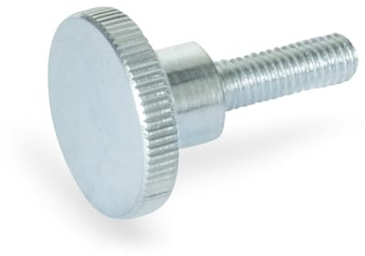 Ganter Normelemente | Hohe Rändelschrauben - DIN 464-M2,5-6-ZB | Gewinde M2,5 | Gewindelänge: 6mm | Stahl verzinkt | 5 Stück
