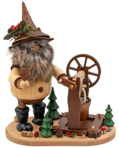 Drechselwerkstatt Uhlig DWU | Räuchermännchen Räuchermann aus dem Erzgebirge | Weihnachten Weihnachtsdeko Handwerkskunst | Erzwichtel 26 cm | Haspelknecht