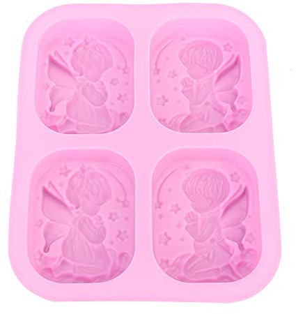 Silikonformen, Barock-Relief-Engel-Schokoladenformen, 4 Gitter, Küchen-Backformen für Kuchendekoration, Cupcake-Süßigkeiten