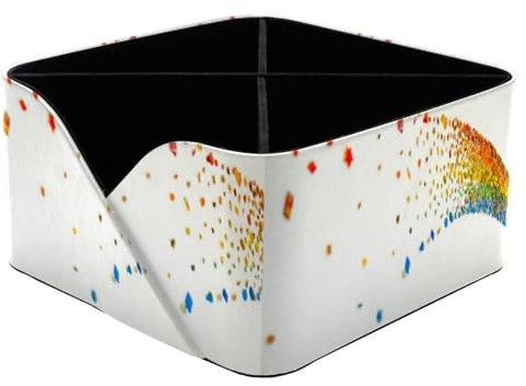 VAPOKF Regenbogen-Design Dekoration Schreibtisch Organizer mit 4 Fächern, Stifthalter, Stiftehalter, Aufbewahrungsbehälter für Schreibtisch, Desktop-Aufbewahrung, Schreibwarenbedarf für Home Office