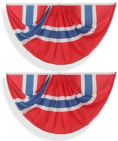Bandierine norvegesi norvegesi pieghettate per ventagli 3 x 1,8 m Norvegia plissettate 2 pezzi bandiera per ventaglio decorazioni per interni/esterni/portico anteriore, Norvegia mezza bandiera a