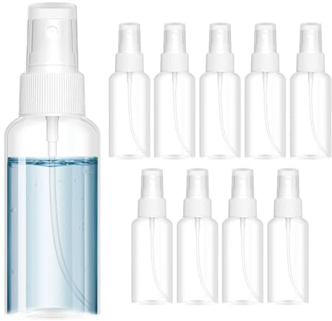 ZUYIST 10 Stück Sprühflasche Klein 50ML, Transparente Mini Sprühflasche Plastik Spray Bottle Tragbares Zerstäuber Sprühflasche für Toner, Parfüm, Wasser, Alkohol für Reisen Reinigung