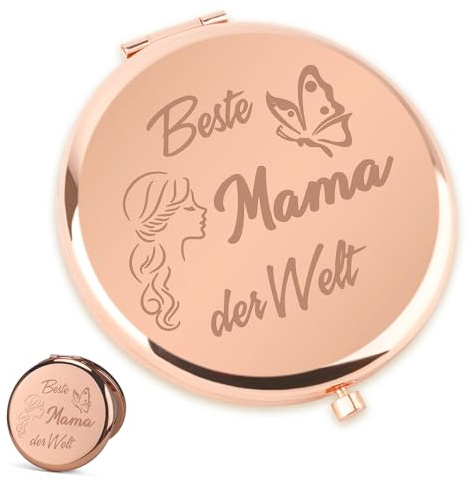 XiuGlimpse Schminkspiegel Klein,Faltbarer Kosmetikspiegel,Geschenke für Mama,Geburtstagsgeschenk für Mama,Besondere Geschenke Mama,Werdende Mama Geschenk,Geschenk Frauen
