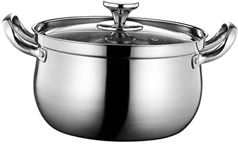 Olla de sopa de acero inoxidable Platos para frotar con tapas Sartén de acero inoxidable con tapa Juego de ollas Olla de acero inoxidable de acero inoxidable Olla de acero inoxid