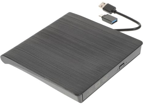 CAXUSD Lecteur Optique Externe USB Noir Graveur CD DVD Portable avec Design Bouton -up Compatible avec Ordinateurs De Bureau Et Portables