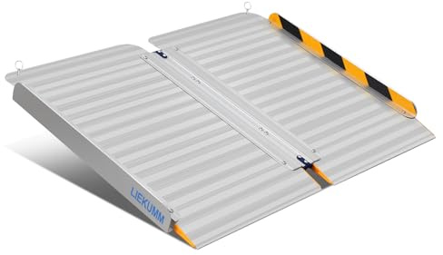 LIEKUMM 61 x 77 cm Folding Wheelchair Ramp, 450 kg Capacity, Heavy-Duty