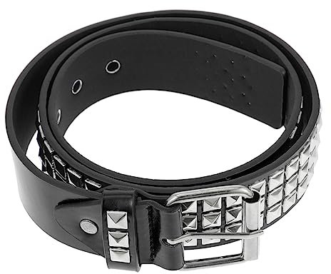 Holibanna Pu-leder Nietengürtel Punk Rock Gürtel Mit Quadratischen Nieten Verstellbar Und Langlebig Modischer Taillengürtel Für Damen Und Herren Geeignet Für Alltag Party Und Geschenk