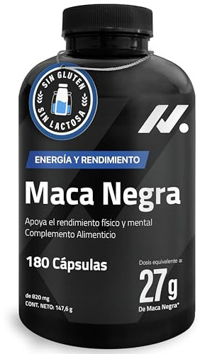 Maca Negra Pura 20:1 – 27.000 mg de maca negra Peruana con L-Arginina, Taurina, Zinc y Vitamina B6 – Suplemento Natural para Energía, Vitalidad y Equilibrio Hormonal en Hombres y Mujeres –180 Cápsulas