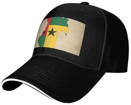 Togo Baseballkappe mit zwei schwarzen Sternen, stilvolle Baseballkappe für Herren, Golfmütze mit verstellbarem Rücken, perfektes Accessoire für Herren, Schwarz, Einheitsgröße