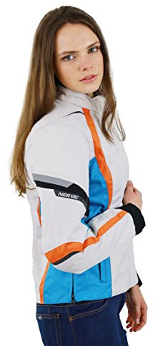 Nerve Artemis Damen Motorradjacke (DE/NL/SE/PL, Numerisch, 38, Regular, Regular, weiß-blau)